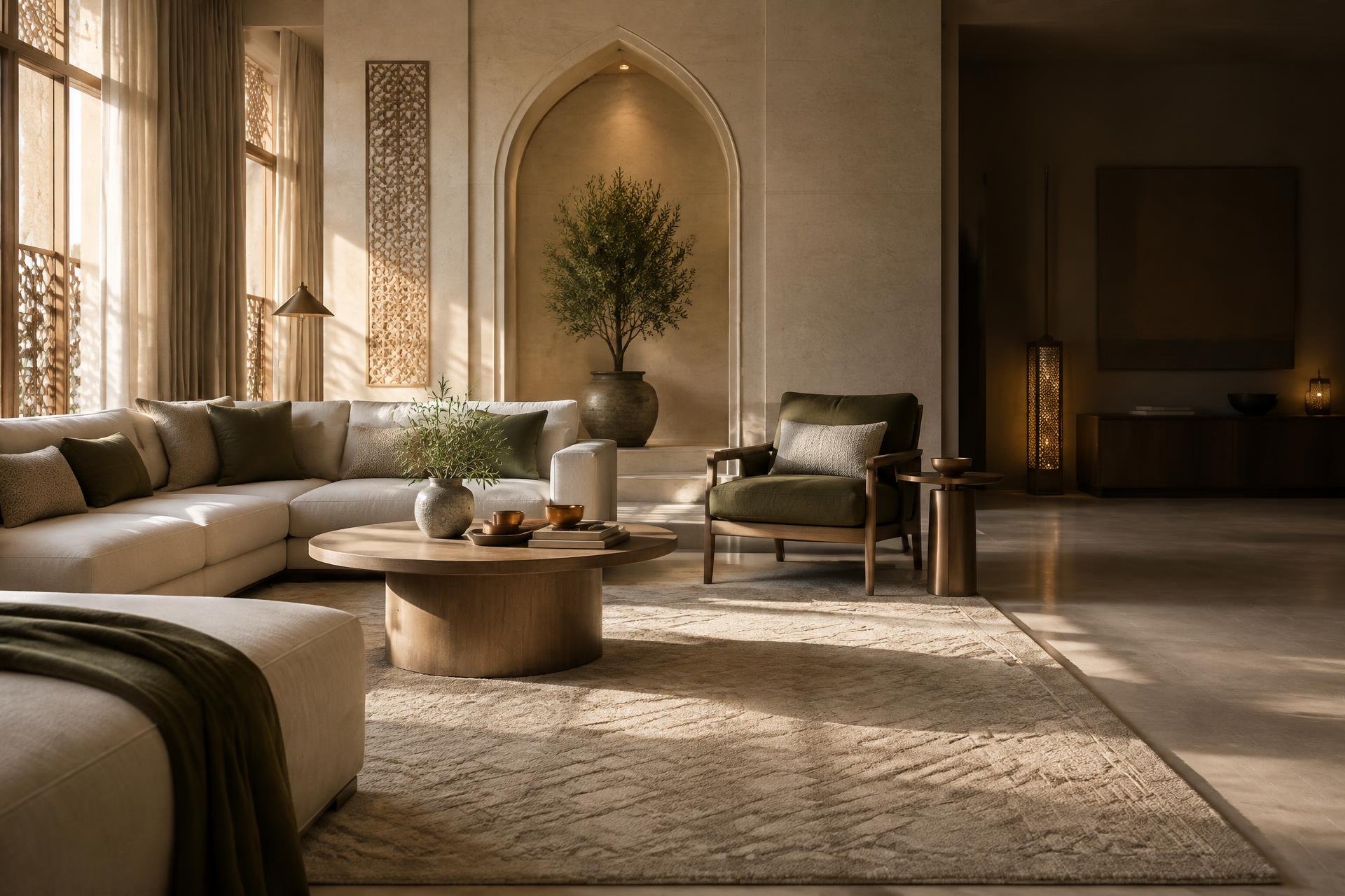 تصميم داخلي راقٍ لشقة ضيافة